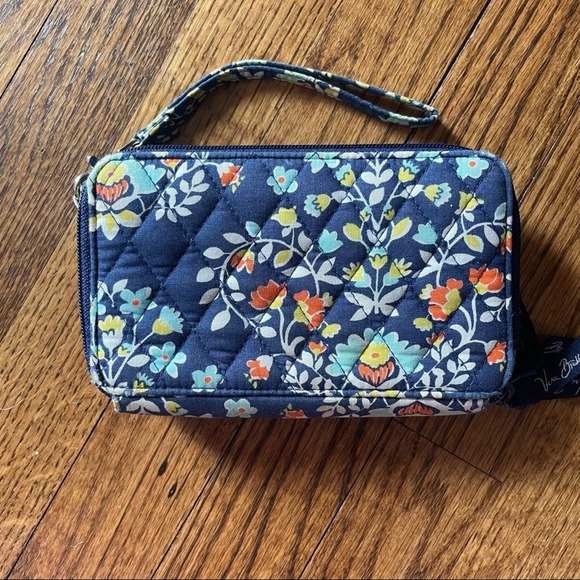 Vera Bradley Chandelier Floral Wristlet Wallet Blue - Picture 6 of 10